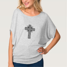 Heather Circle Top w/Gray flared cross