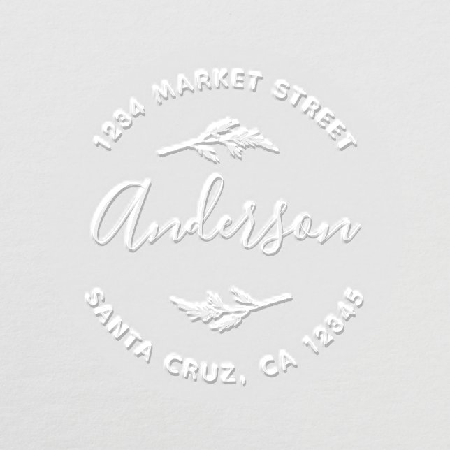 Heather & Custom Family Name Script Return Address Embosser (Design)
