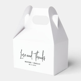 Heather Elegant Black White Minimal Modern Wedding Favor Boxes