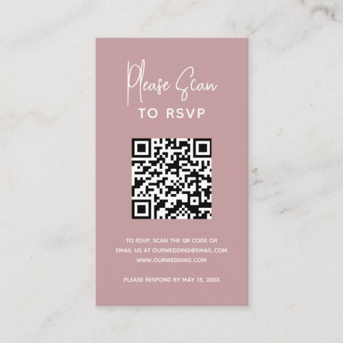 Heather Elegant Dusty Rose Minimal Modern Wedding Enclosure Card