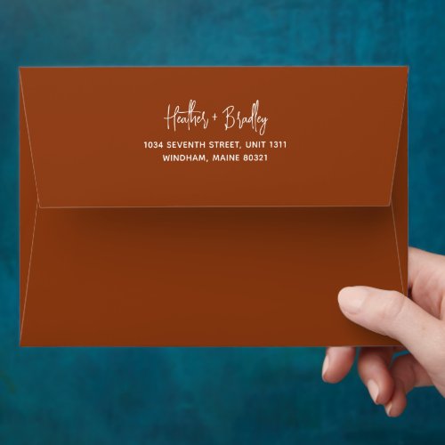 Heather Elegant Terracotta Minimal Modern Wedding Envelope