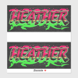 Heather first name name graffiti sticker decals