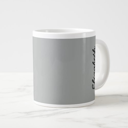 Heather Gray Solid Color Customize It Large Coffee Mug