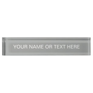 Heather Gray Solid Color Customize It Nameplate
