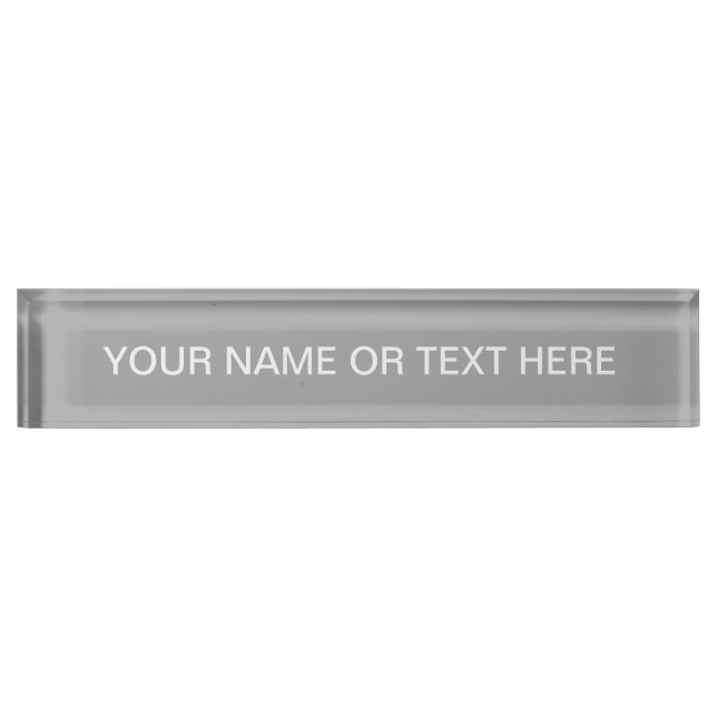 Heather Gray Solid Color Customize It Nameplate (Front)