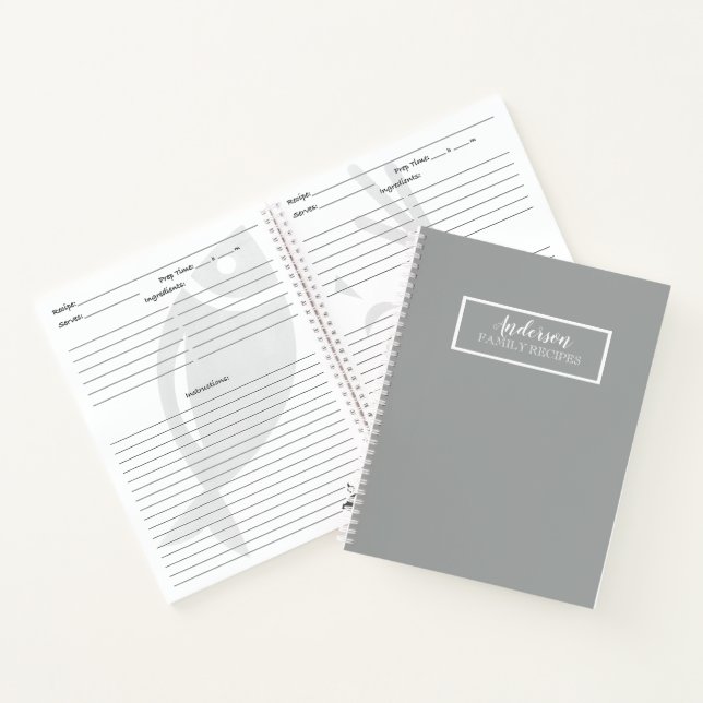 Heather Gray Solid Color Customize It Notebook (Inside)