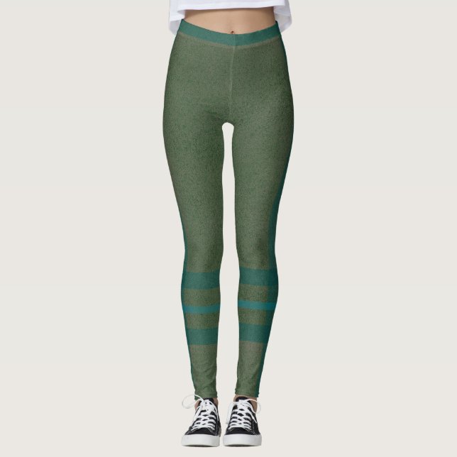Heather Green Plaid Leggings (Front)