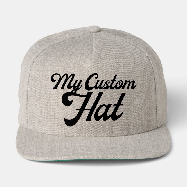 HEATHER GREY 5 Panel Custom Snapback Cap Blank (Front)