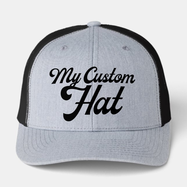 HEATHER GREY 6 Panel Custom Trucker Hat Blank (Front)