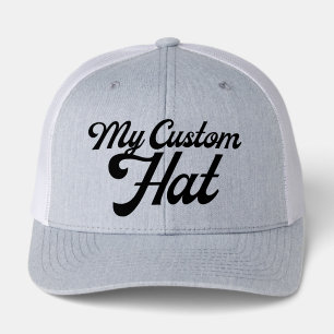 HEATHER GREY 6 Panel Custom Trucker Hat Blank
