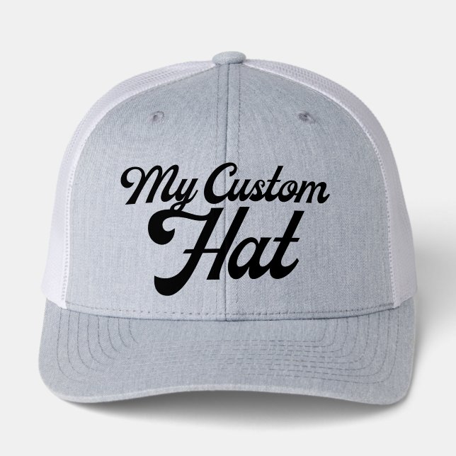 HEATHER GREY 6 Panel Custom Trucker Hat Blank (Front)