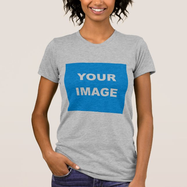 Heather Grey Add Your Image Photo Picture Logo T-Shirt (Front)