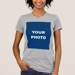 Heather Grey Add Your Image Photo Picture Logo T-Shirt