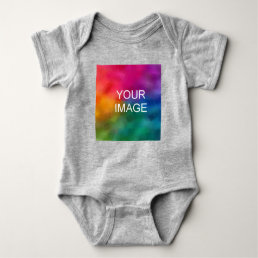 Heather Grey Color Template Add Image Photo Baby Bodysuit