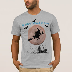 Heather Grey Halloween Witch T-Shirt
