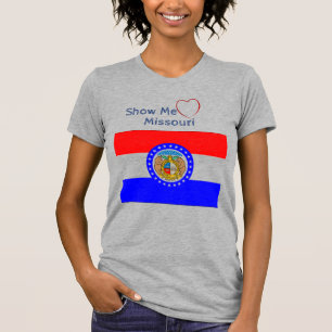 Heather Grey 'Show me' Love Missouri Patriotic T-Shirt