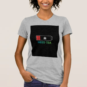 Heather Grey T shirt with Tea Design