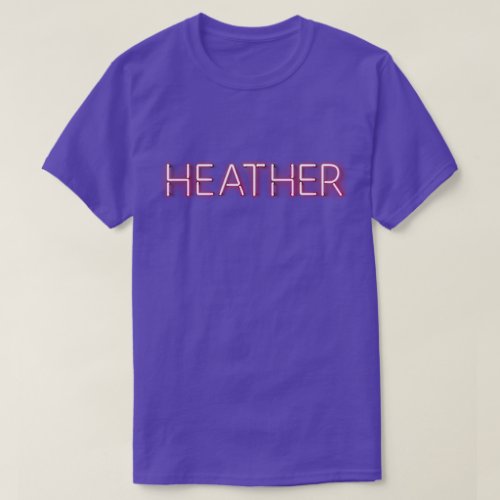 Heather in glowing neon lights T_Shirt