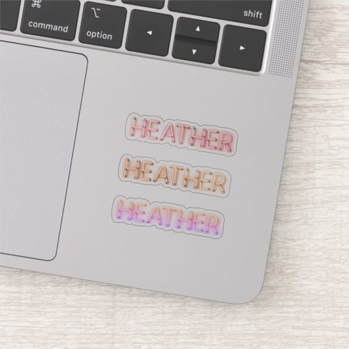 Heather in glowing neon lights x3 sticker