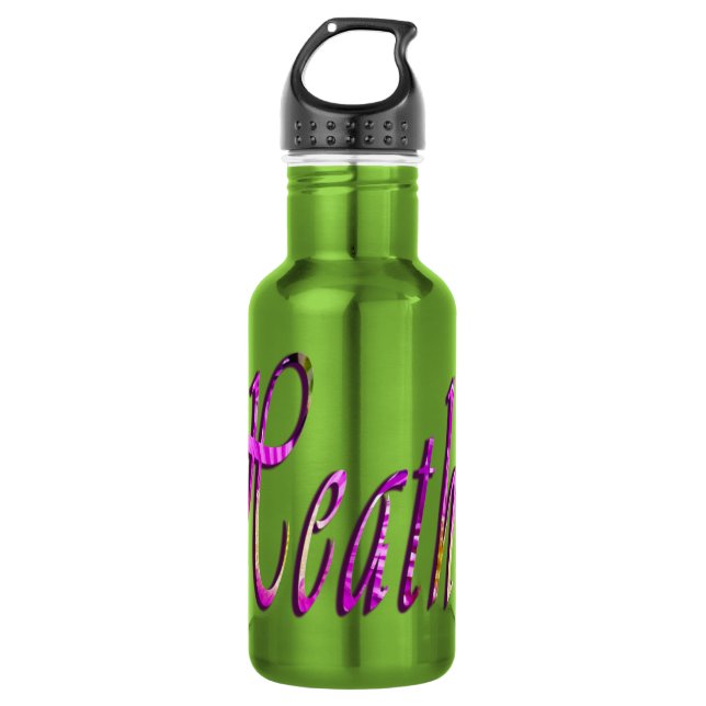 Heather, Name, Logo, Girls Reusable Water Bottle (Front)