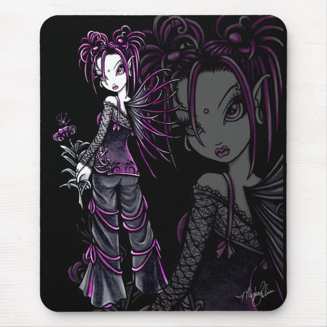 Heather Pink Flower Fairy Mousepad (Front)