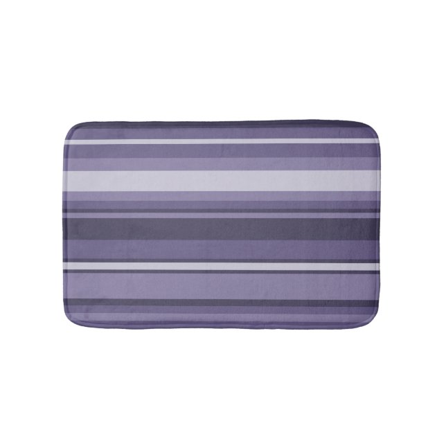 Heather purple stripes bathroom mat (Front)
