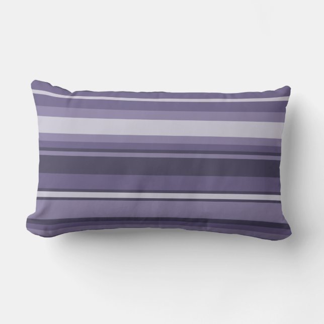Heather purple stripes lumbar pillow (Front)