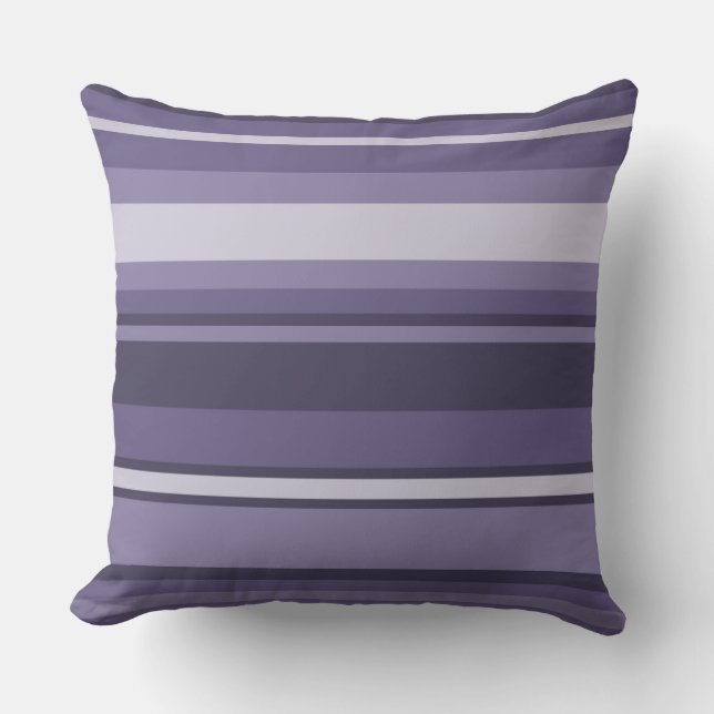 Heather purple stripes throw pillow (Front)