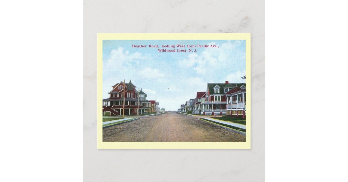 Heather Rd., Wildwood Crest, New Jersey Vintage Postcard Zazzle