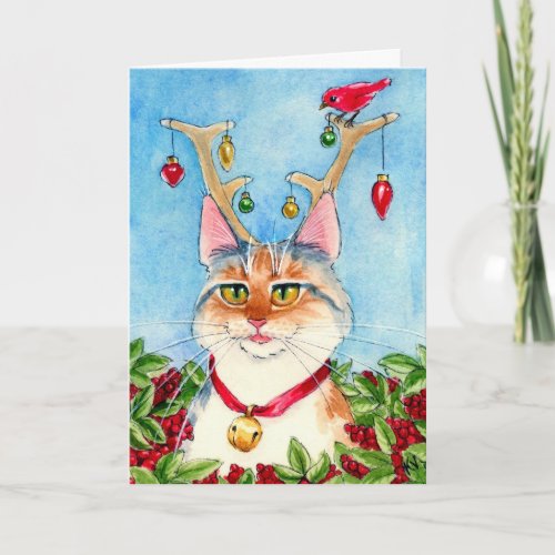 Heather the pink_nosed reincat holiday card
