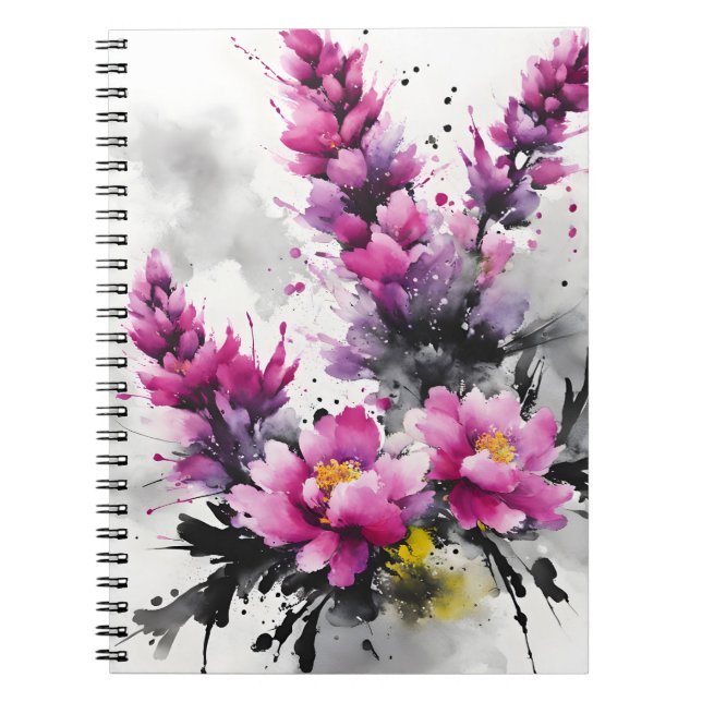 Heather - Watercolor flowers Notebook (Front)