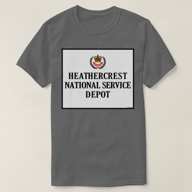 HEATHERCREST NATIONAL SERVICE DEPOT Carry On Serge T-Shirt (Design Front)