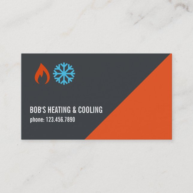 Heating & Air Conditioning, Cooling Business Card (Front)