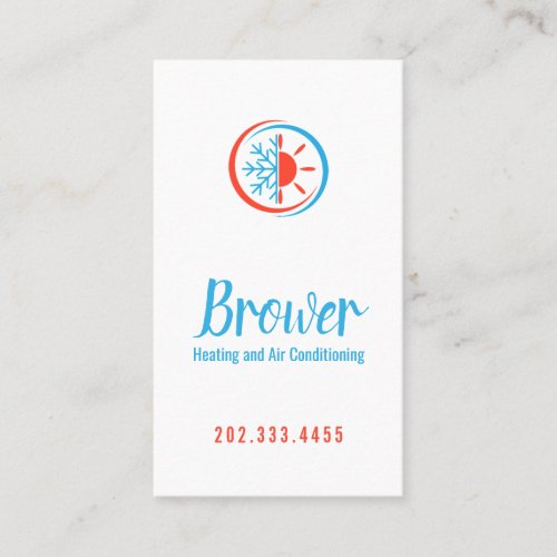 Heating  Air Conditioning Cooling Repair Business Card