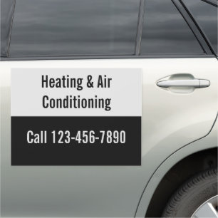 Heating and Air Conditioning Black & Gray Car Magnet