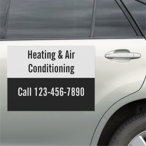 Heating and Air Conditioning Black  Gray Car Magnet