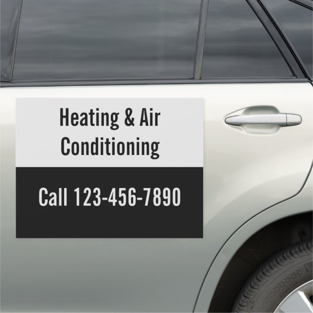 Heating and Air Conditioning Black & Gray Car Magnet (In Situ)