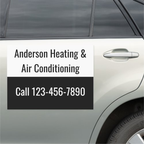 Heating and Air Conditioning HVAC Black and White Car Magnet