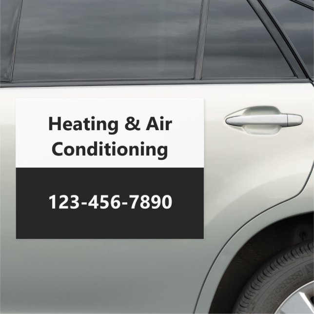 Heating and Air Conditioning Phone Black & White Car Magnet (In Situ)