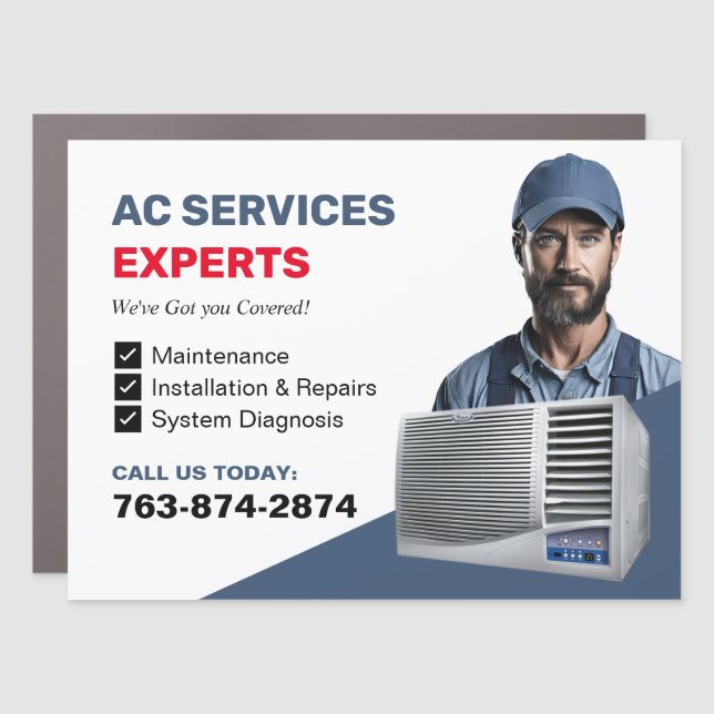 Heating And Air Conditioning Service Car Magnet (Front)