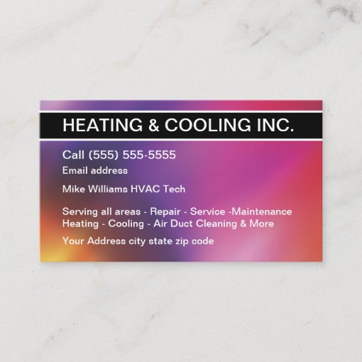 Heating And Cooling Air Conditioning Business Card Zazzle