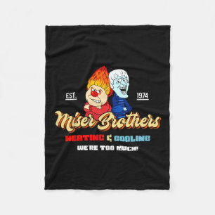 Heating And Cooling Brothers Christmas Retro Fleece Blanket