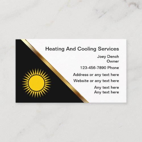 Heating And Cooling Business Cards