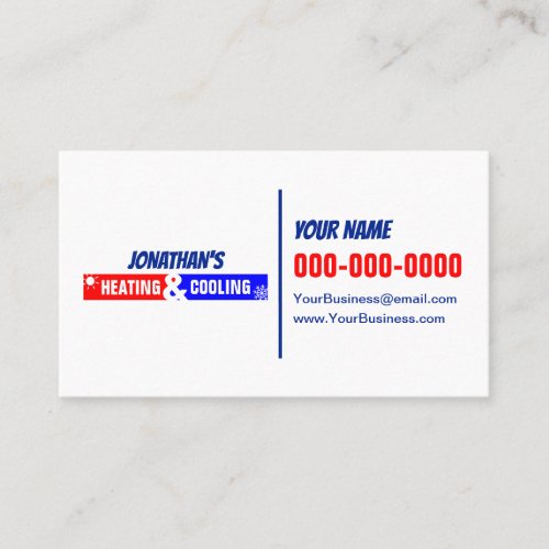 Heating and Cooling Double Sided Business Card
