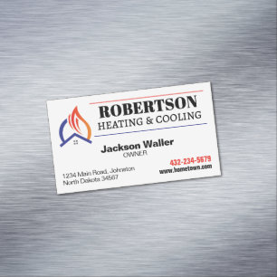 Heating and Cooling HVAC Business Card Magnet