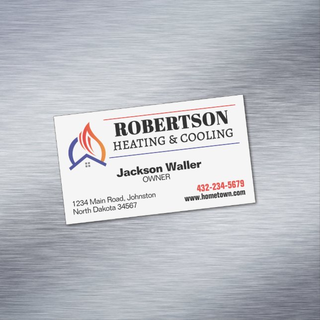 Heating and Cooling HVAC Business Card Magnet (In Situ)