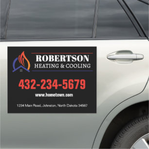 Heating and Cooling HVAC Car Magnet