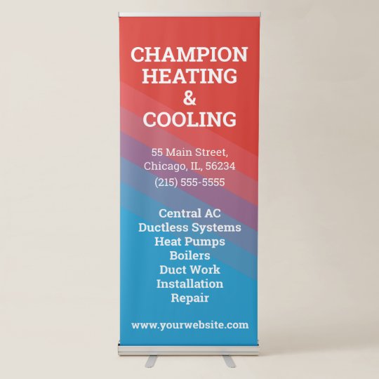 Heating And Cooling Hvac Promotional Retractable Banner Zazzle Com
