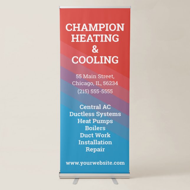 Heating and Cooling HVAC Promotional Retractable Banner (Front)
