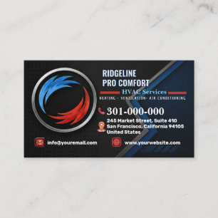 Heating and Cooling Services (HV AC) Custom HVAC Business Card
